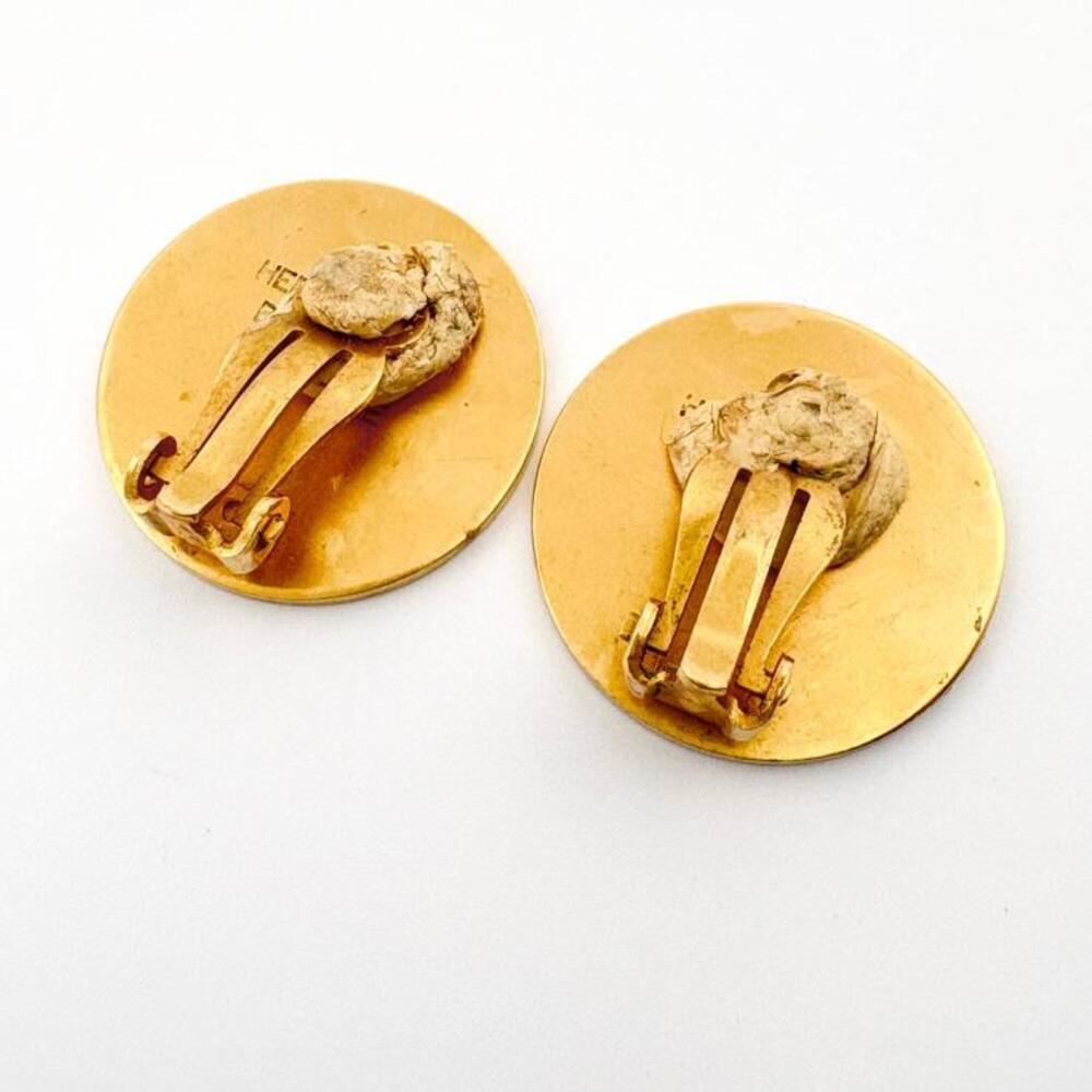 HERMES Sellier Earrings Vintage Gold Hermes - Picture 3 of 4